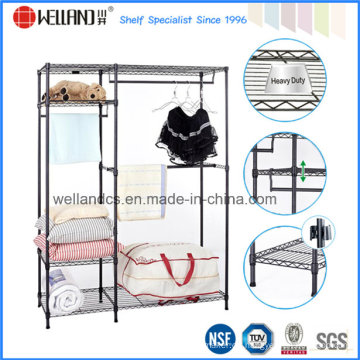 Epoxy Black Metal Schlafzimmer Möbel Kleiderschrank Kleiderschrank Rack mit Oxford Tuch Stoff Abdeckung